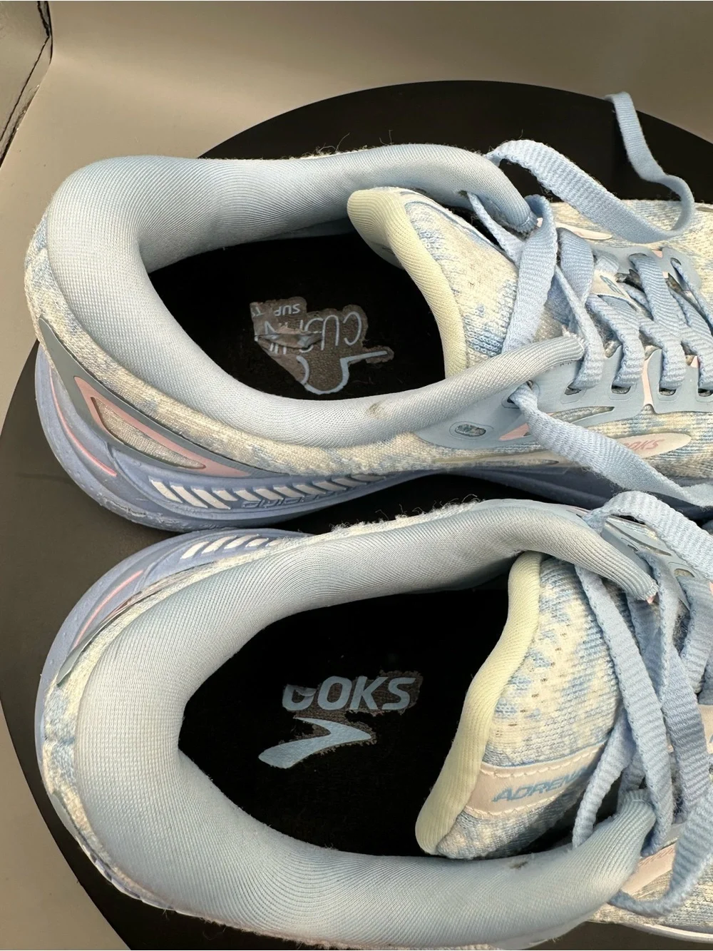 Brooks Adrenaline GTS 23 Running Sneakers Womens 7 B Light Blue Cloud Marble